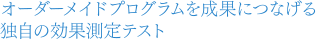 オーダーメイドプログラムを成果につなげる独自の効果測定テスト